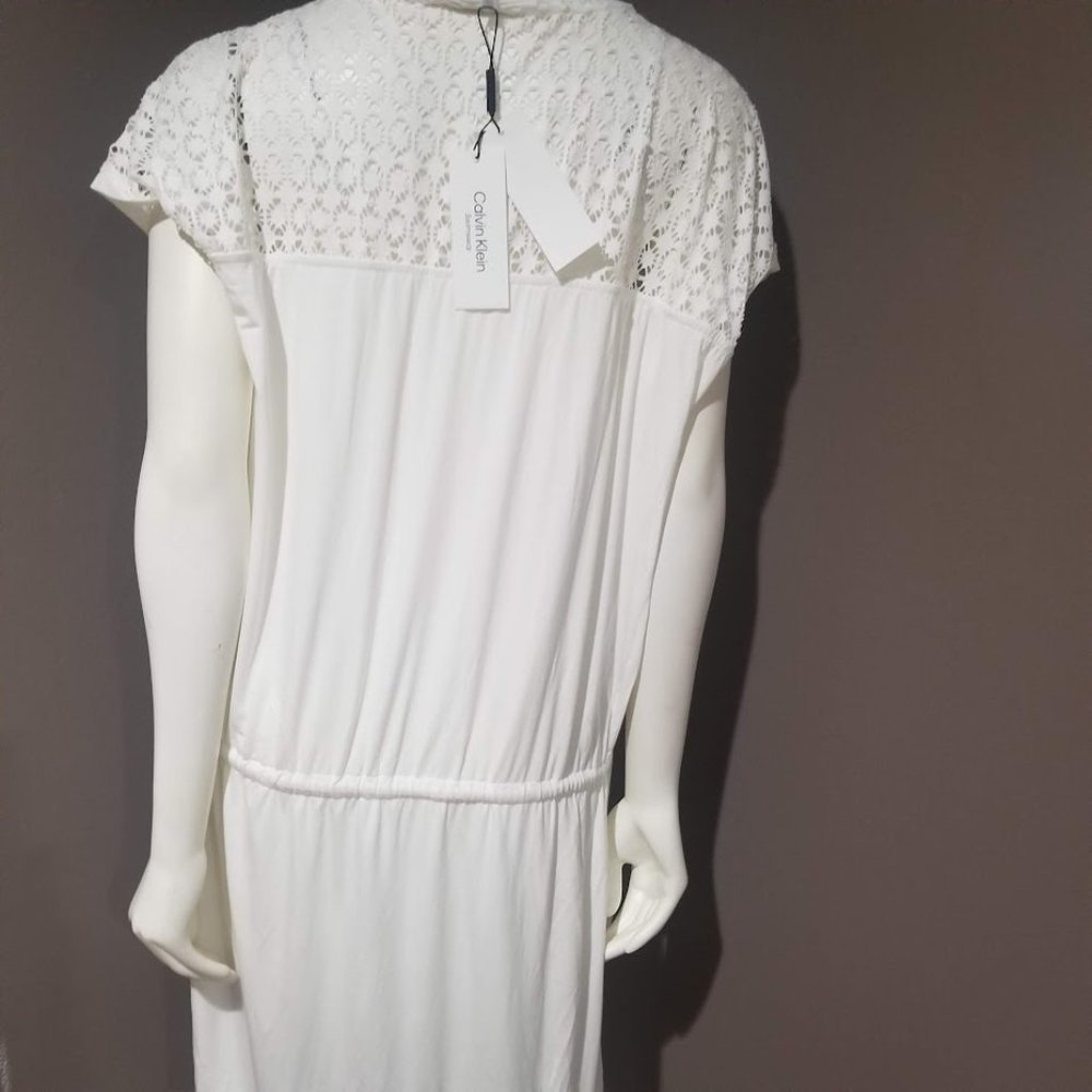 Calvin Klein Crochet-Shoulder Tunic Cover Up Size L/XL - Picture 4 of 14